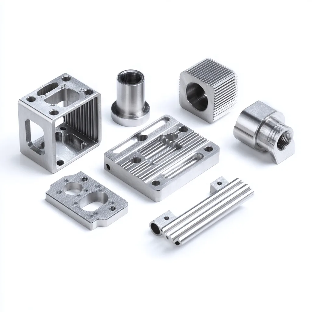 CNC milled aluminum heat sink and machine parts
