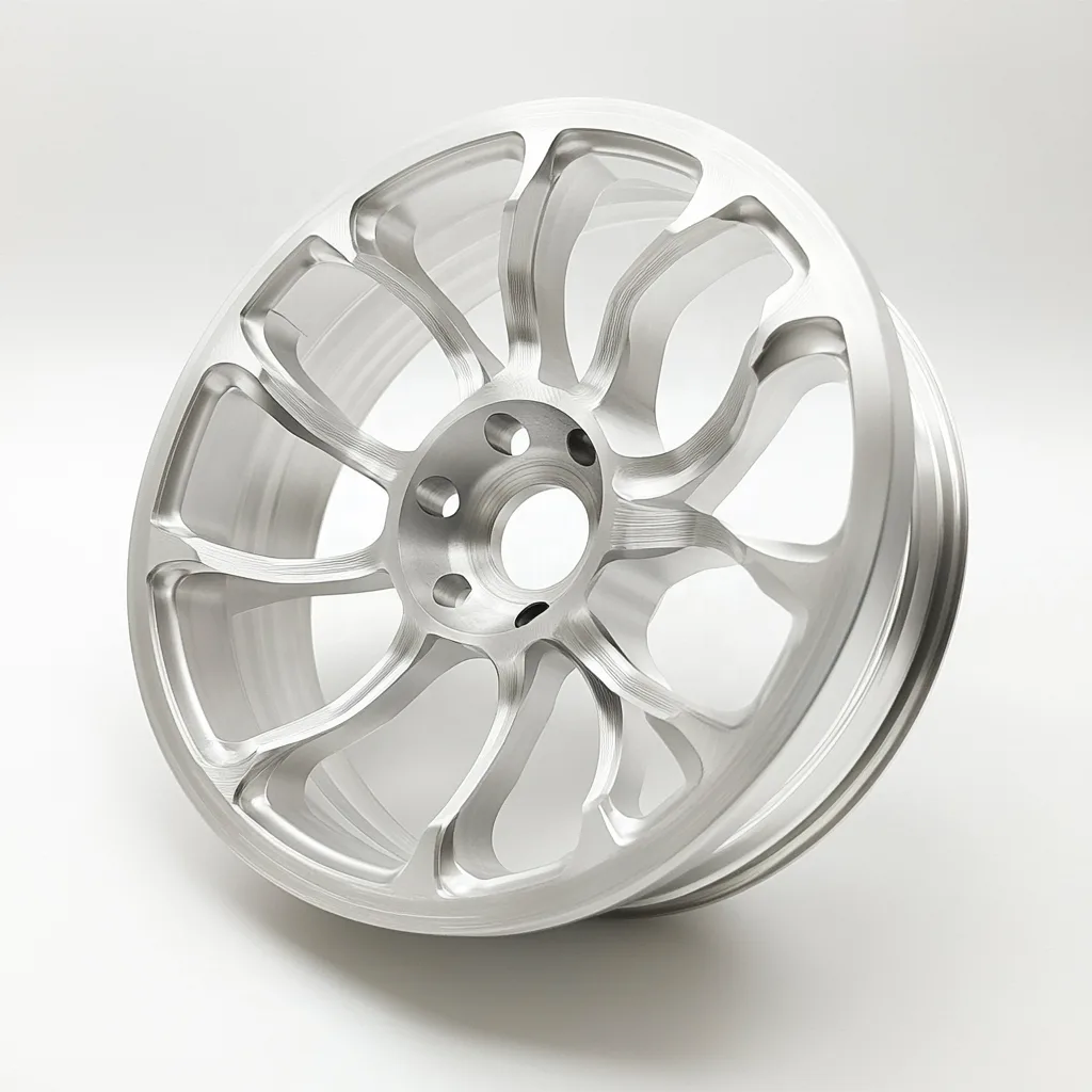 5-axis CNC milled aluminum wheel part