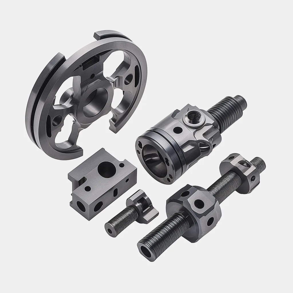 CNC machined precision slide rail and pulley assembly parts