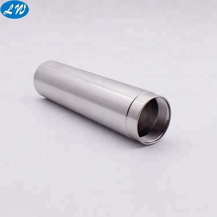 CNC turned threaded aluminum tube part