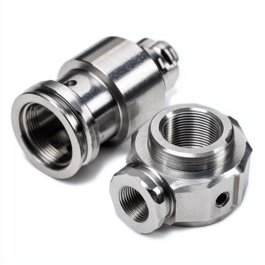 CNC turned stainless steel threaded fittings