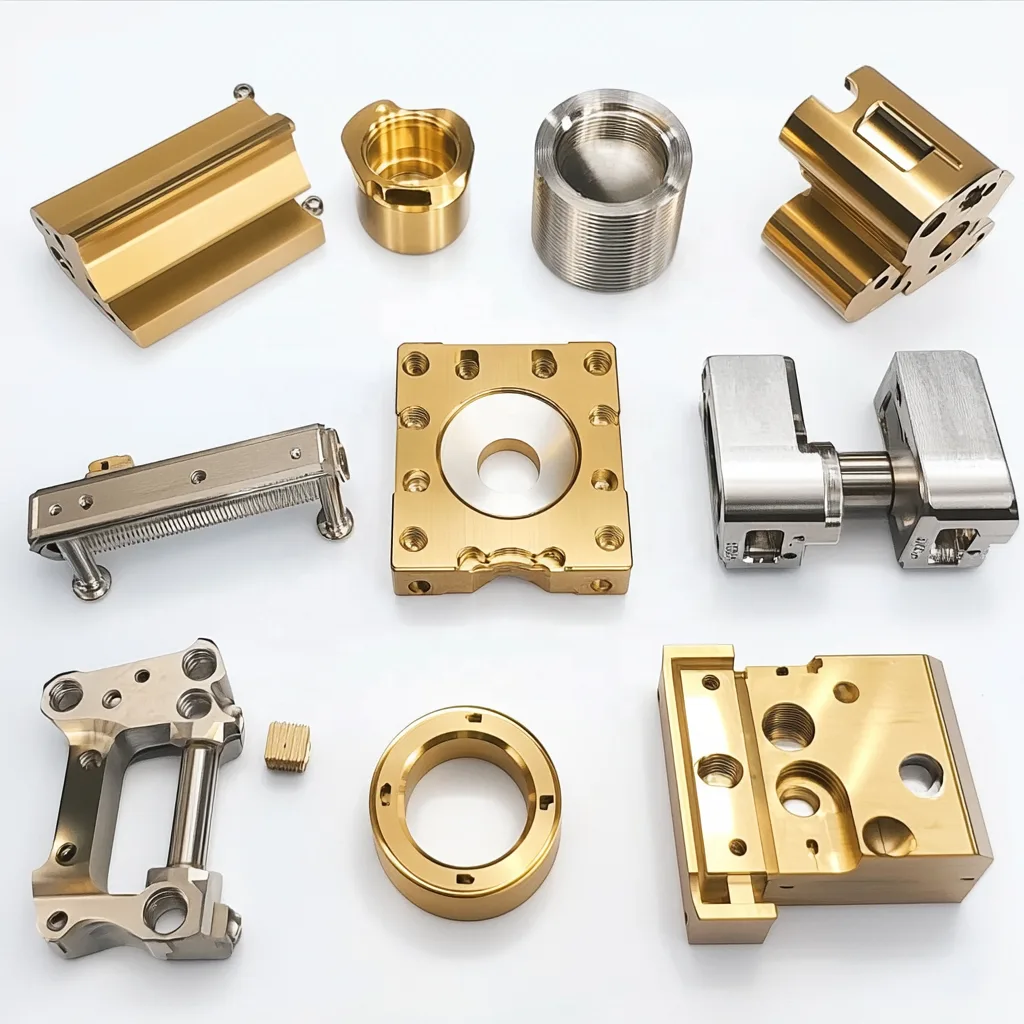 Custom CNC machined brass and aluminum parts made from drawings