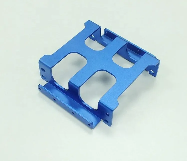 Bent and anodized aluminum sheet metal bracket