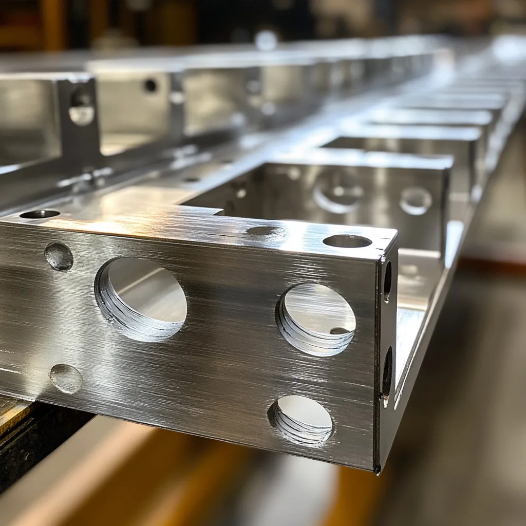 Welded stainless steel sheet metal frame with laser cut holes